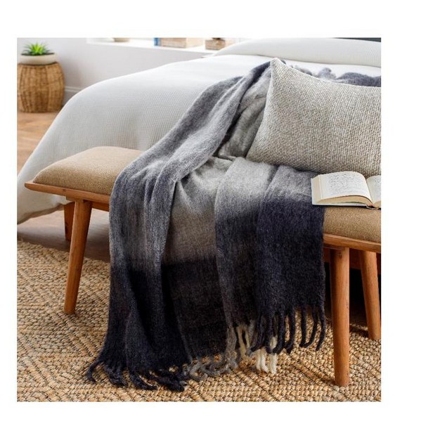 Mark amp Day Burserberg 50 quot w X 60 quot l Transitional Charcoal Throw Blankets