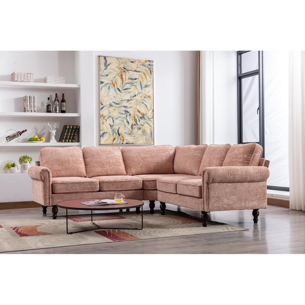 Chenille Fabric Sectional Sofa Living Room Sofa