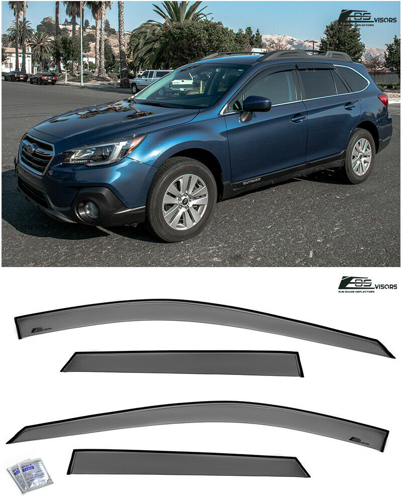 Extreme Online Store Replacement For 2015-2019 Subaru Outback Models | EOS Visors JDM Tape-On Style SMOKE TINTED Side Vents Rain Guard Window Deflectors DWV-V99