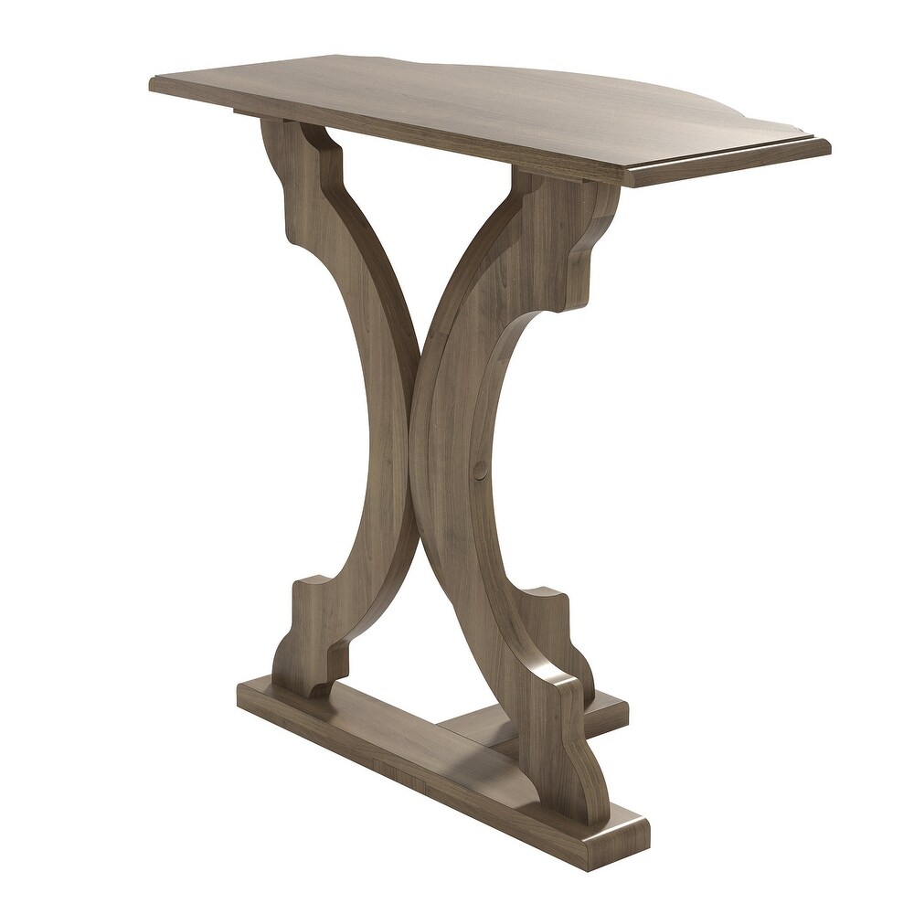 GALANO Doynton Half Moon Solid Wood Side Table