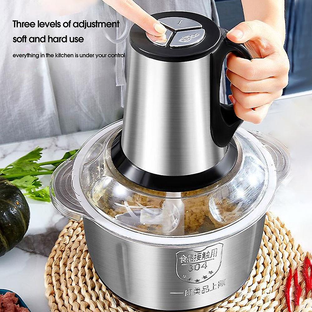 3 Speeds 22000rpm 3l Electric Meat Grinder Kitchen Chopper Stainless Steel Mincer Food Processor Garlic Crusher Slicer