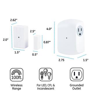 GE Wireless Door-Activated Light Control with Grounded Receiver 12752