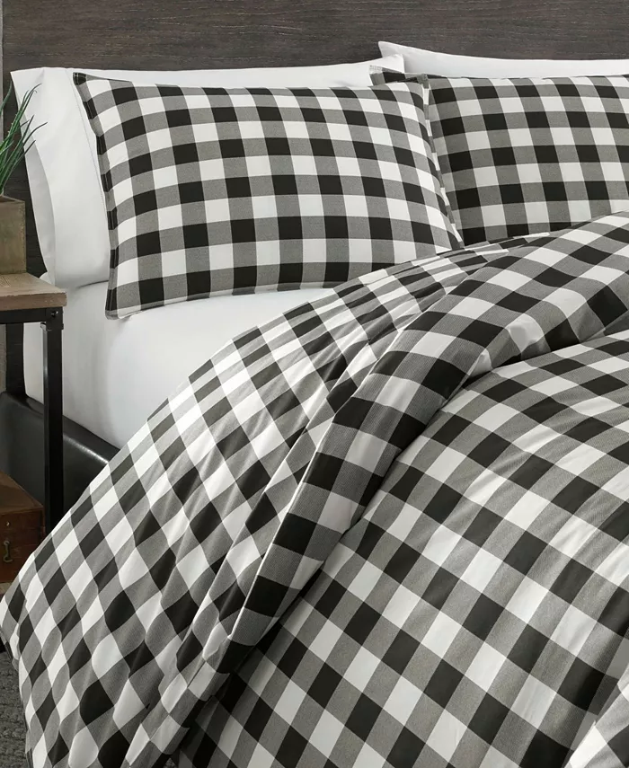 Eddie Bauer Mountain Plaid Cotton Reversible 2 Piece Duvet Cover Set， Twin