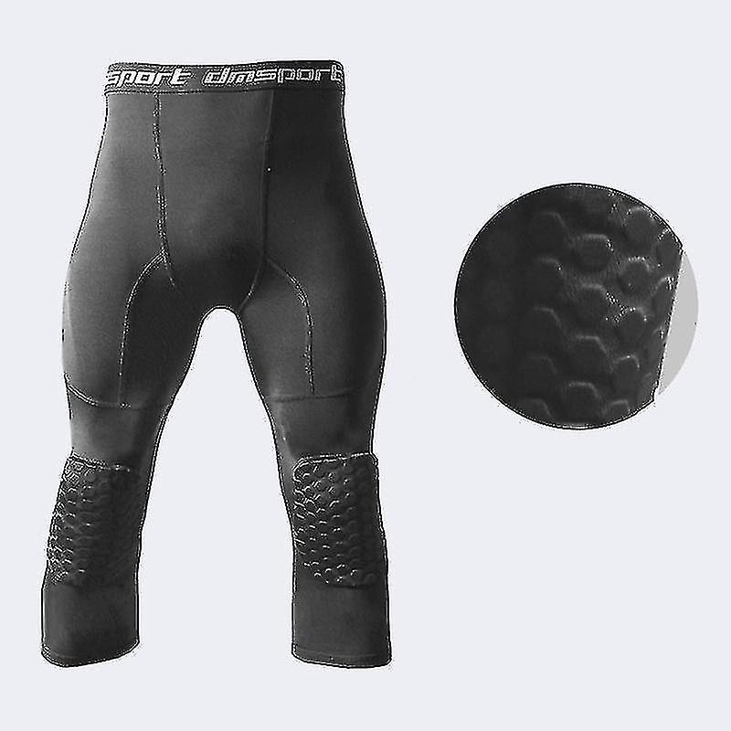 Basketball Leggings With Knee Pad For Men 3/4 Compression Trousers Sports Trousers Multi-way