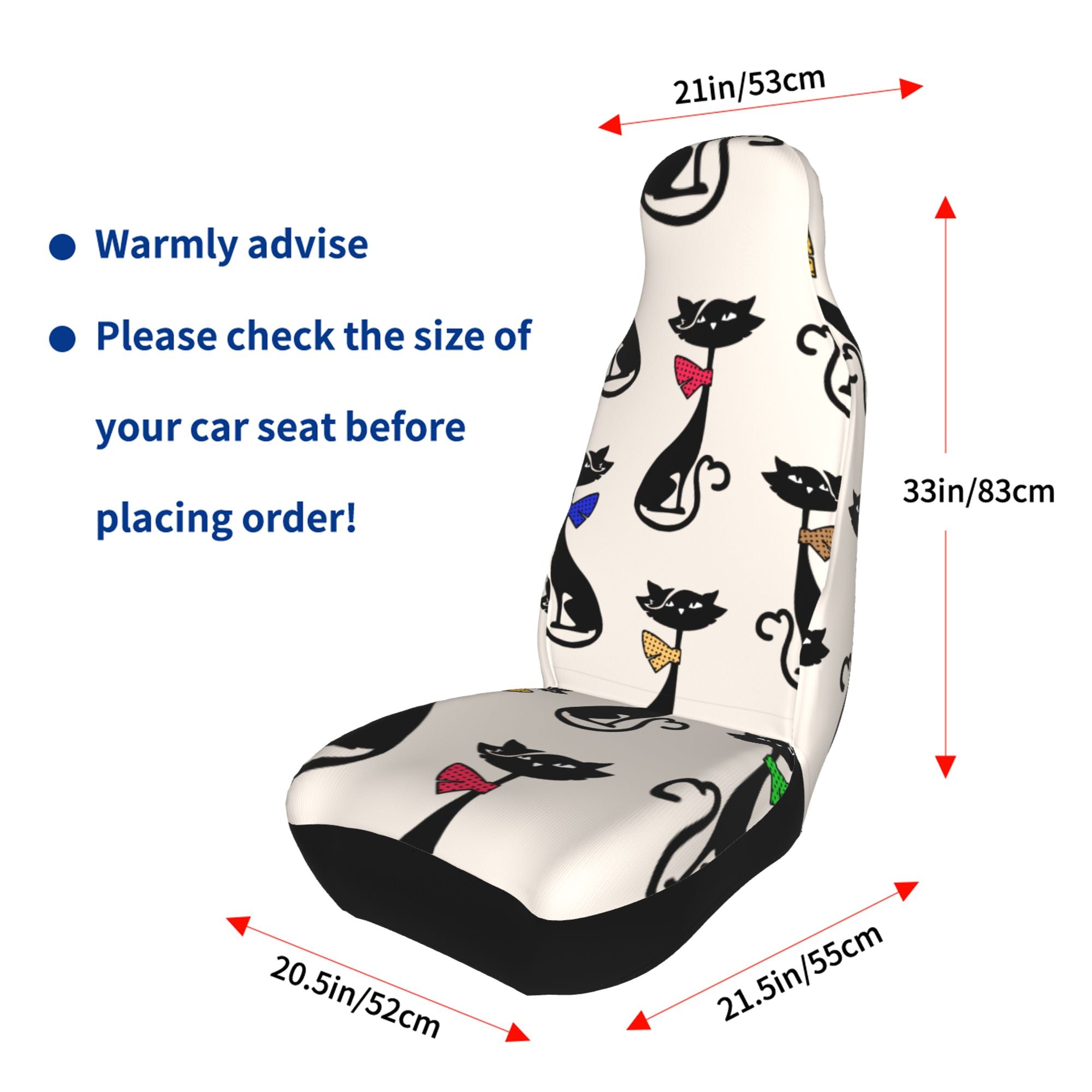 ZICANCN Car Seat Cover Cute Cartoon Cats Kitten Car Front Seat Covers Protectors ， Automotive Seat Covers for Cars Trucks Suv