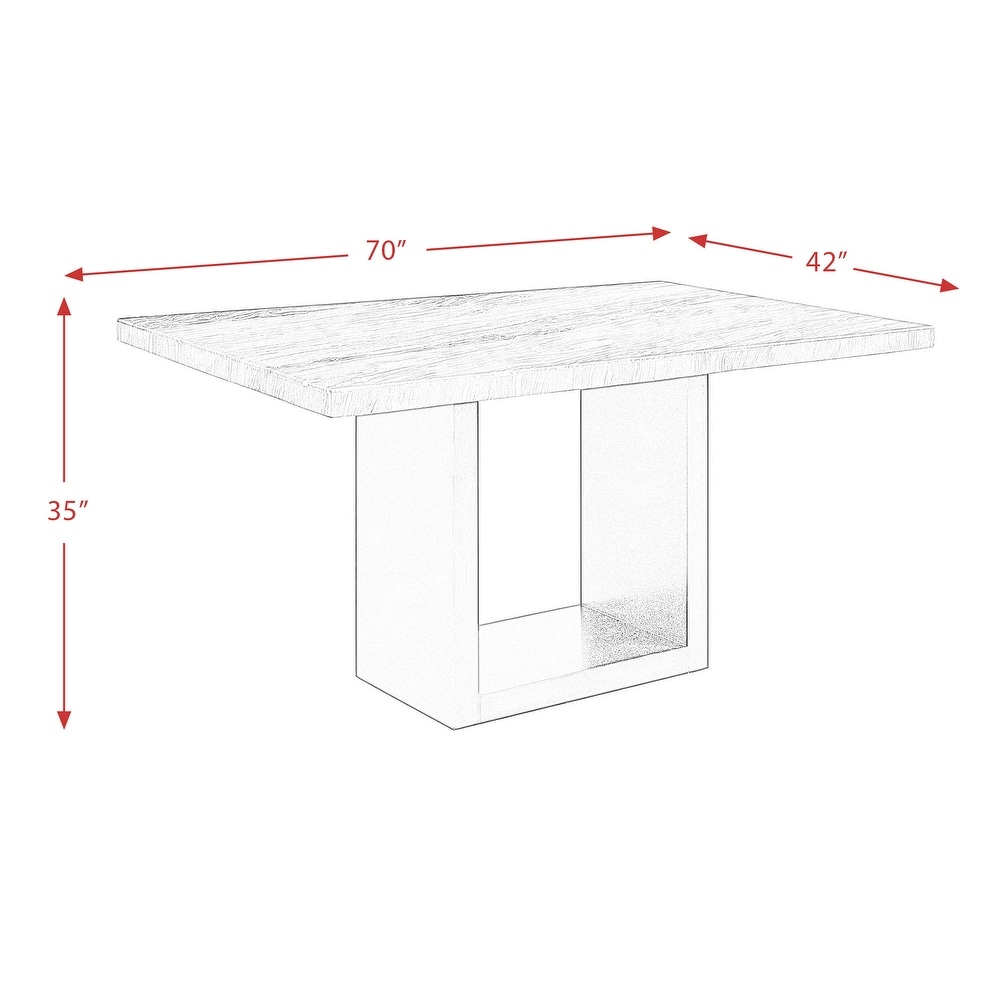 Picket House Furnishings Willow Marble Counter Height Table in Gray