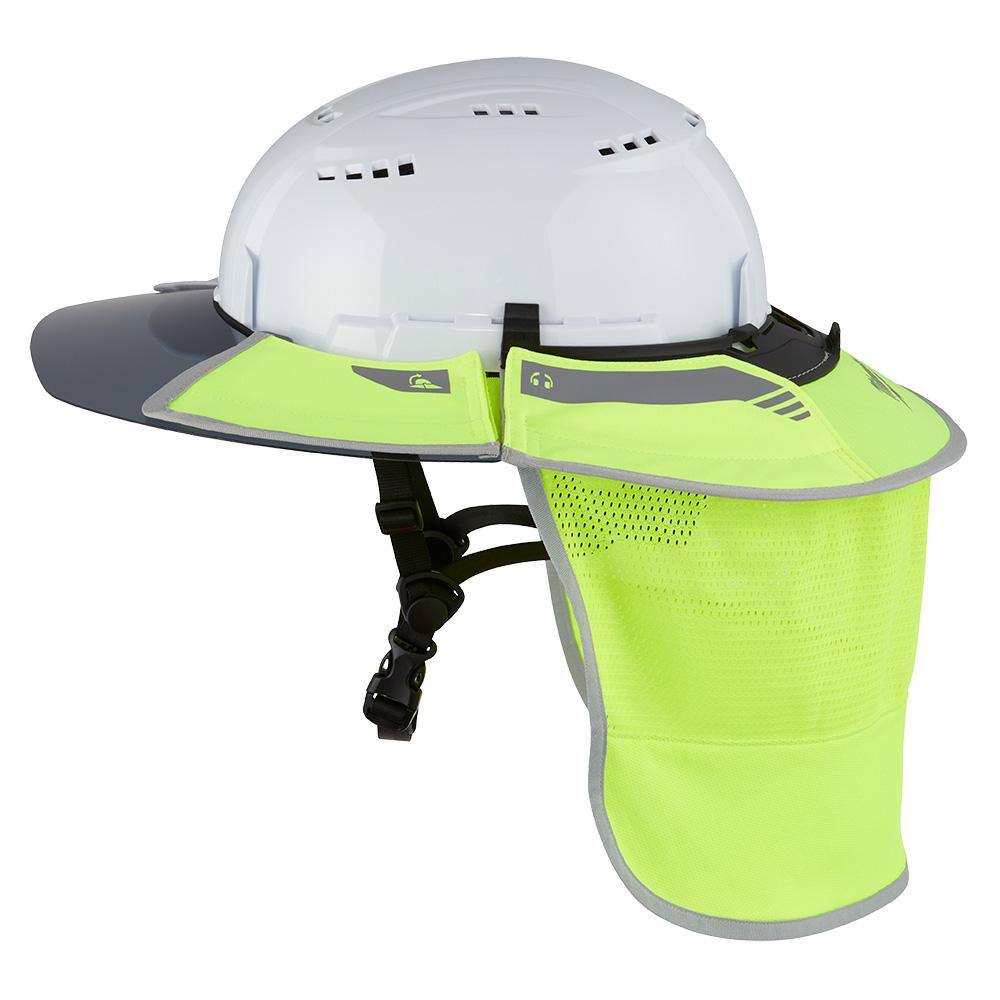 MW BOLT Tinted Brim Visor with High Visibility Yellow Mesh Sunshade and 360-Degree UV Protection 48-73-1072