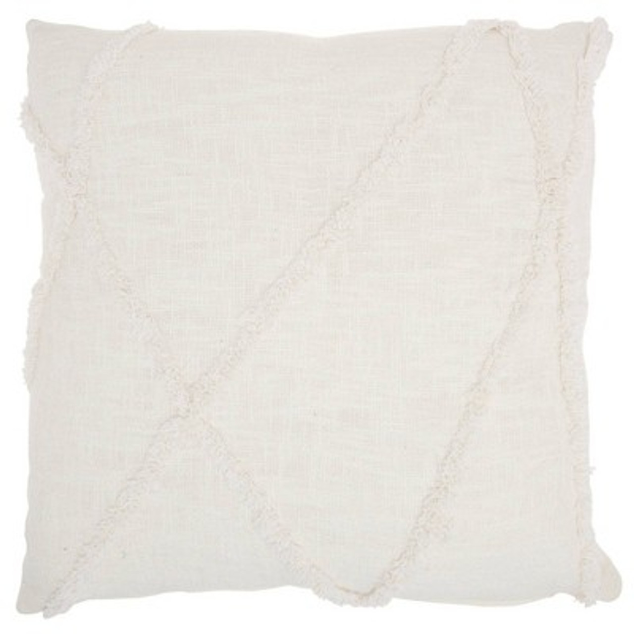 24x24 Oversized Distressed Diamond Square Throw Pillow White - Mina Victory