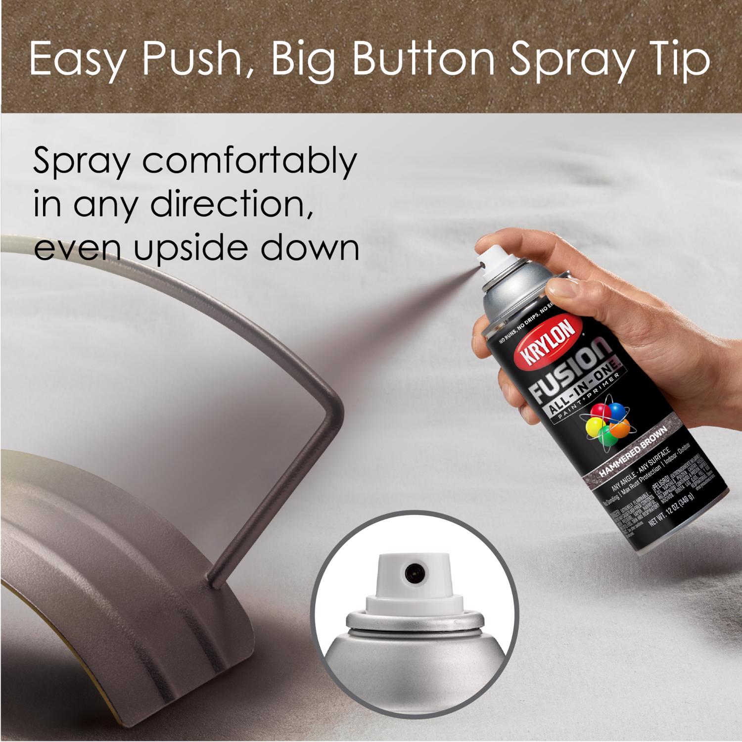 Krylon Fusion All-In-One Hammered Brown Paint+Primer Spray Paint 12 oz