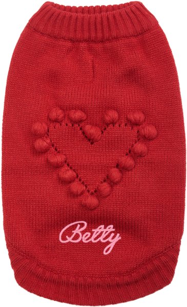 Blueberry Pet For Love of Pets Heart Designer Personalized Dog Sweater