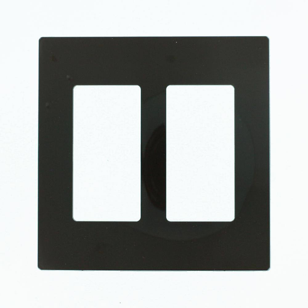 Leviton Black 2-Gang DecoratorRocker Wall Plate (1-Pack) 80309-SE