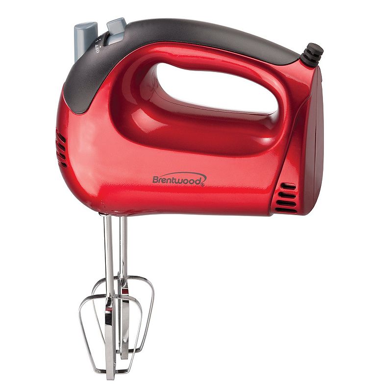 Brentwood 5-Speed Hand Mixer in Red