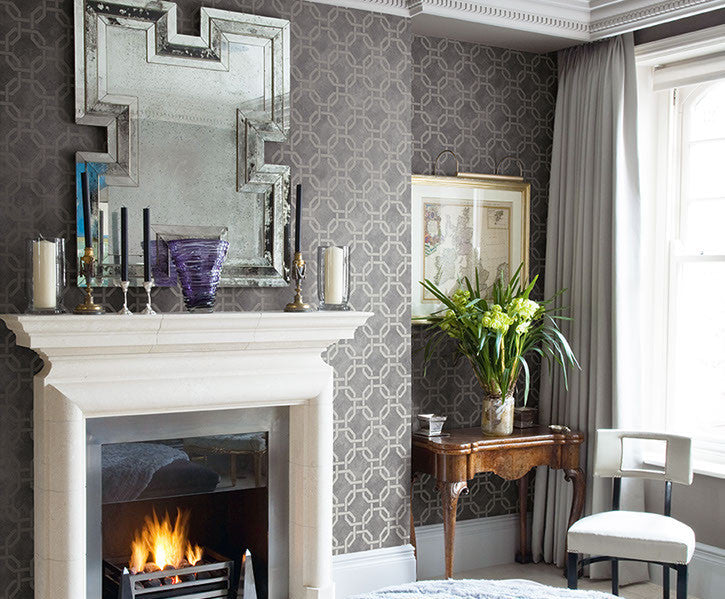 Jessop Geo Wallpaper in Off-White and Neutrals by Carl Robinson