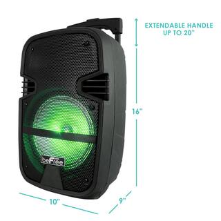 BEFREE SOUND 8 in. 400-Watt Bluetooth Portable Party PA Speaker System with Illuminating Lights 985116042M