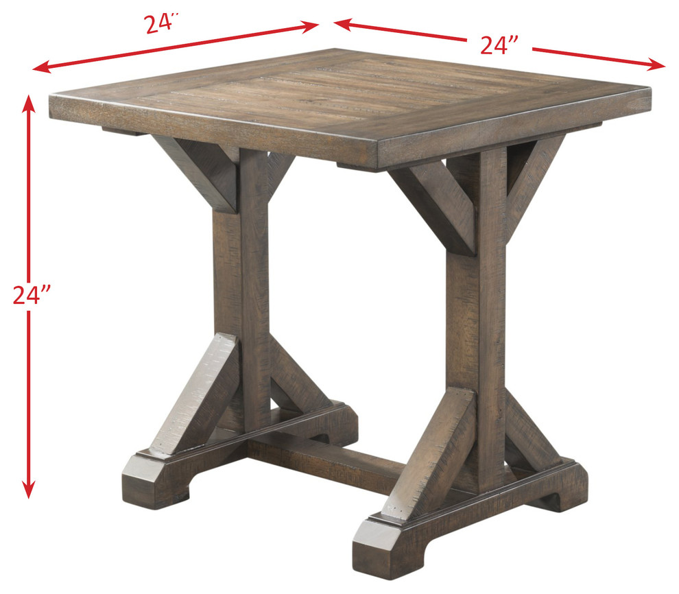 Flynn Trestle End Table   Rustic   Side Tables And End Tables   by Picket House  Houzz