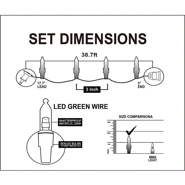 Joiedomi 4 Set Of 150 Count Led Christmas Lights Warm White