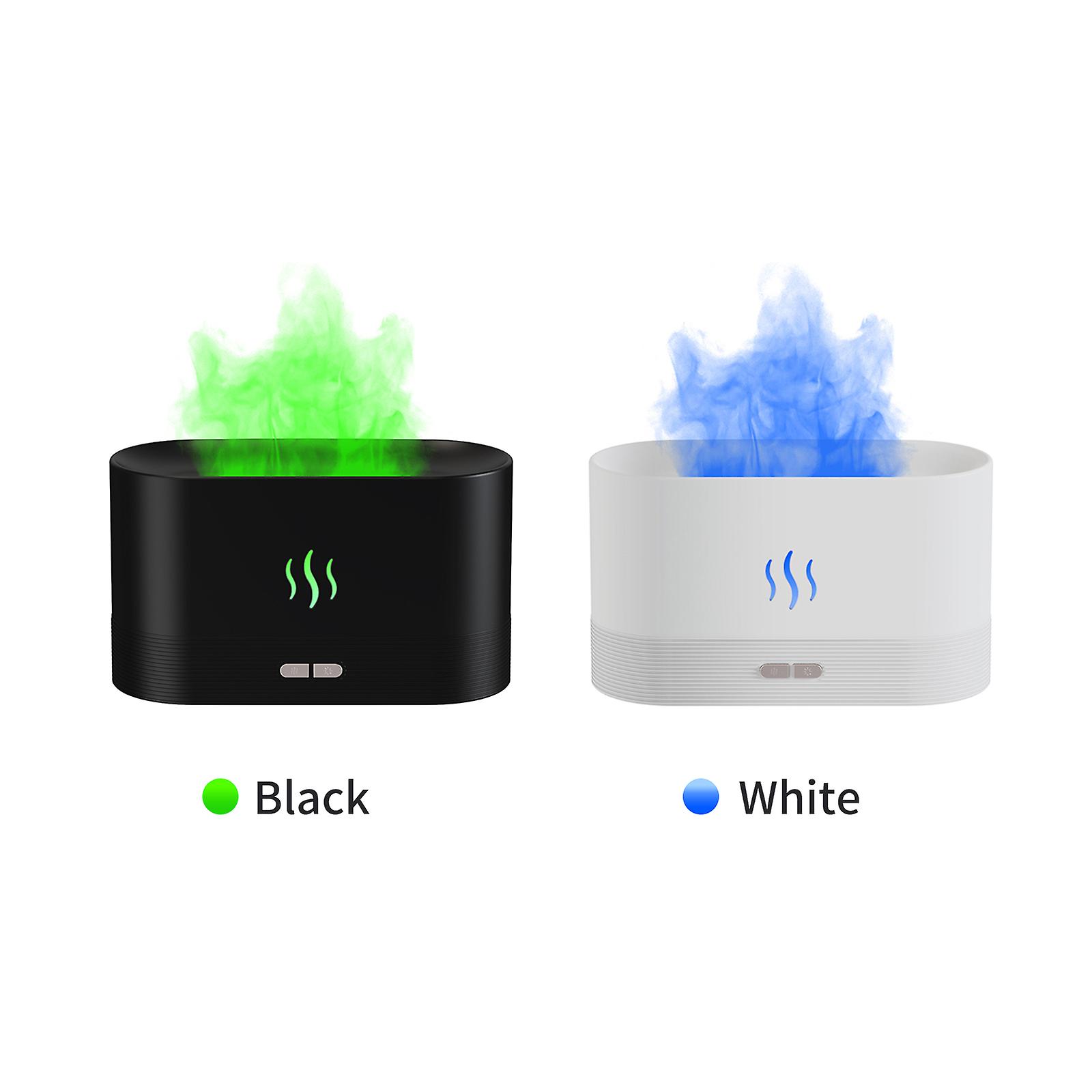 Simulation Flame Mist Humidifier With 7 Color Night Light Aromatherapy Essential Oil Diffuser Quiet Cool Usb Humidifier For Home Office Bedroom Baby R