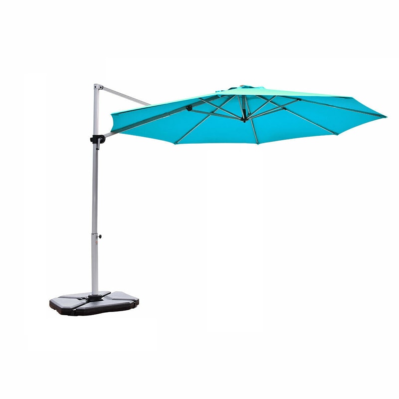 11 FT Patio Offset Cantilever Umbrella 360° Rotation Tilt with Cross Base & Crank Handle