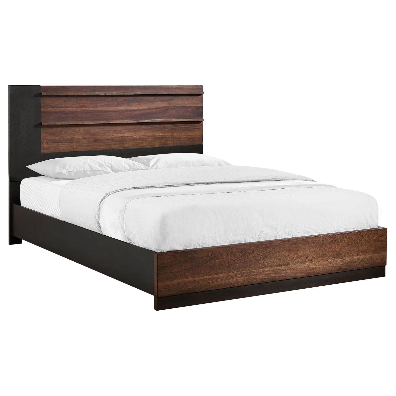 Azalia Rectangular Bed Black and Walnut