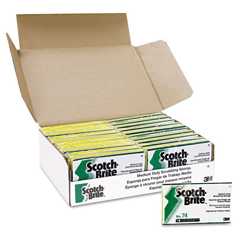 Scotch-Brite 3-35 in. x 6-110 in. Medium-Duty Scrubbing Sponge (Case of 10) MMM74CC