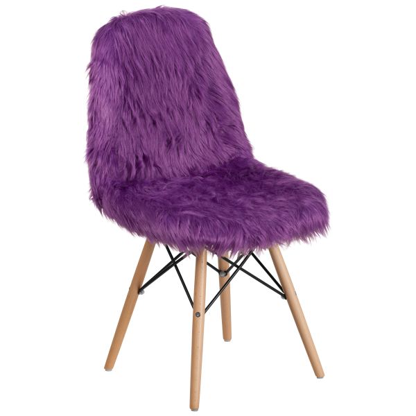 Calvin Shaggy Dog Purple Accent Chair