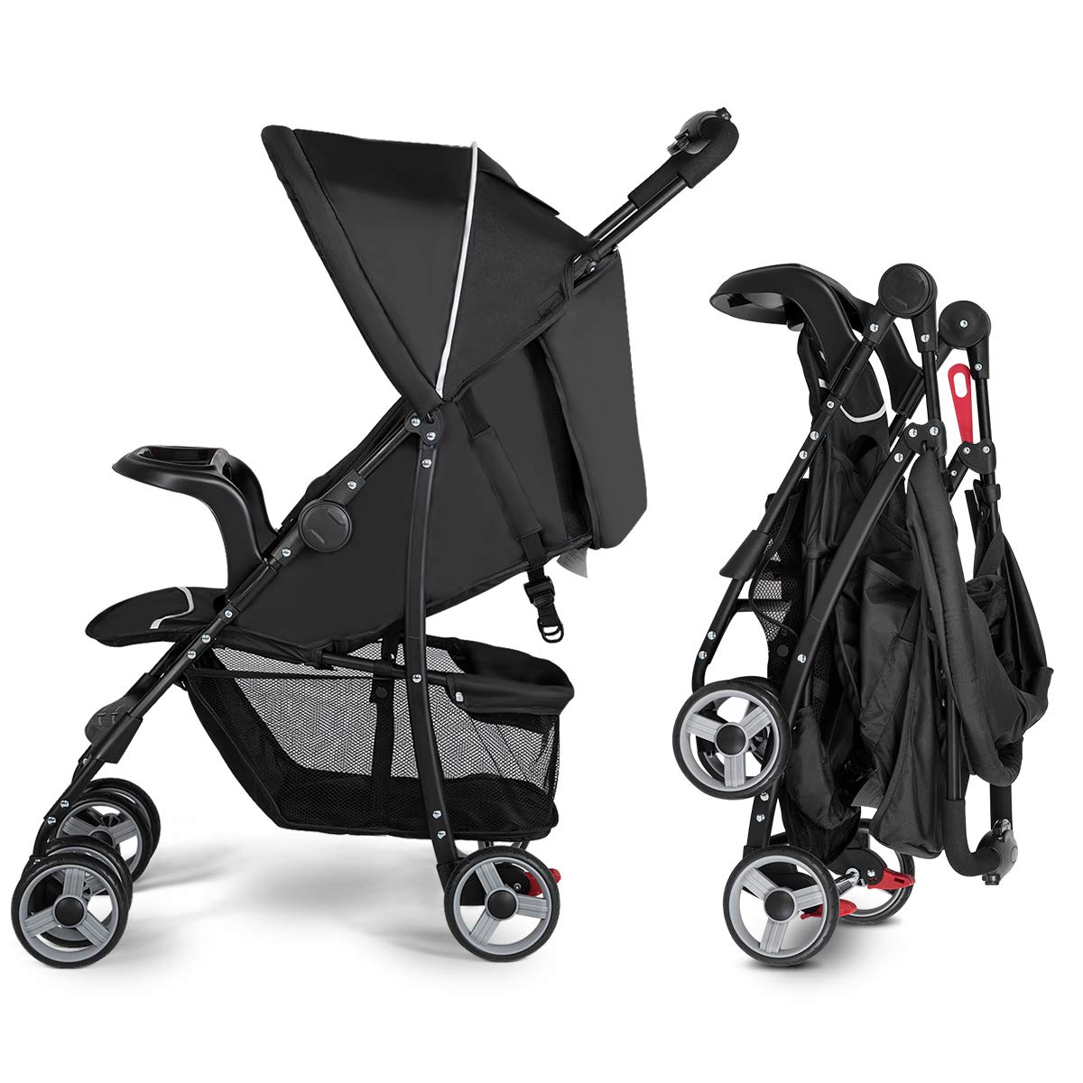 Costzon Lightweight Baby Stroller, Foldable Stroller with 5-Point Safety System and Multi Position Reclining Seat