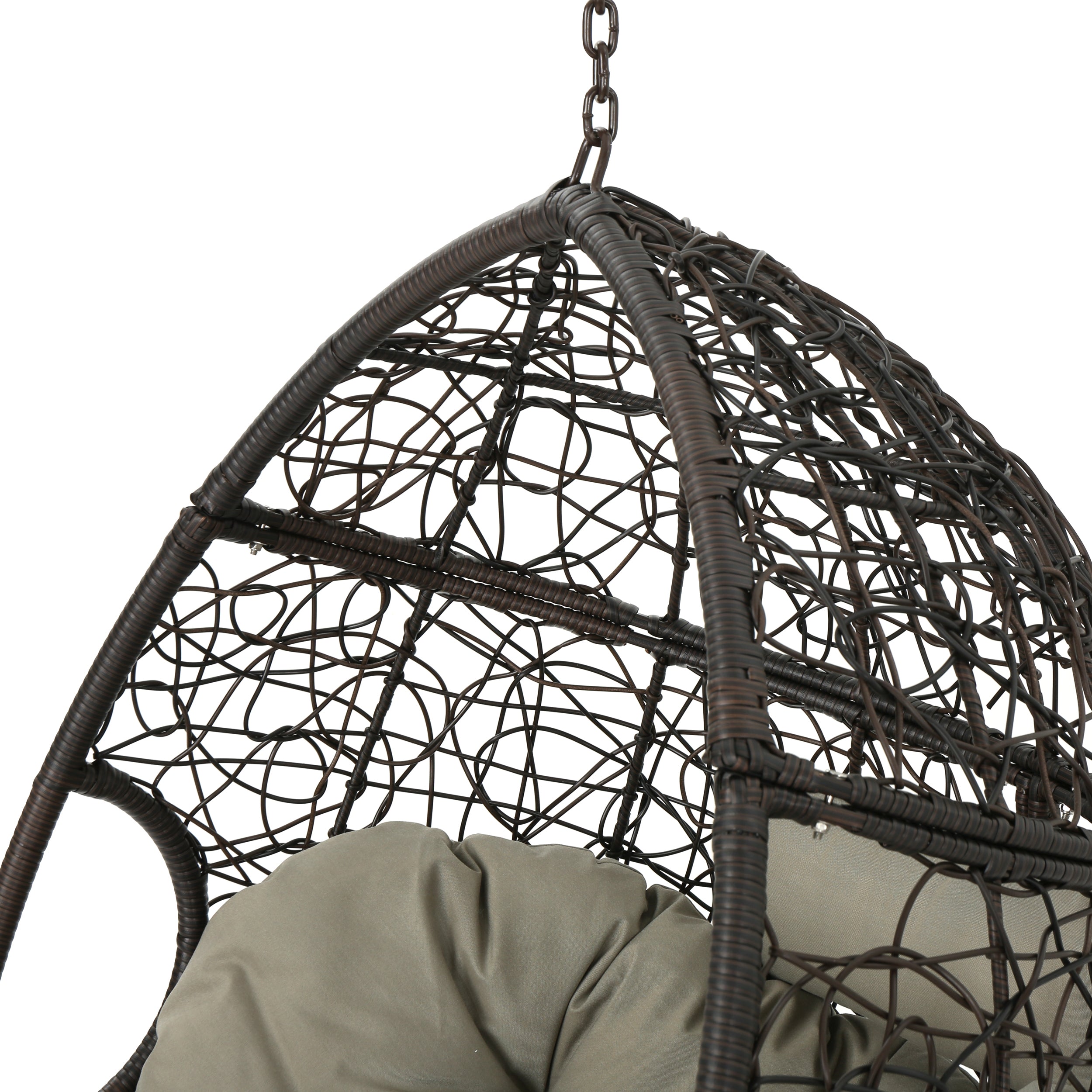 Kyle Outdoor Wicker Hanging Teardrop / Egg Chair