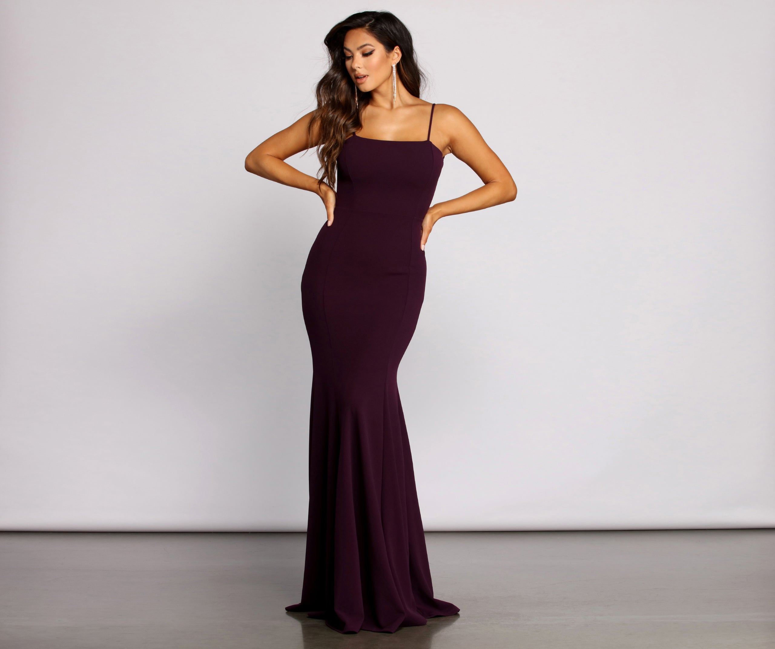 Cara Formal Crepe Open Back Dress