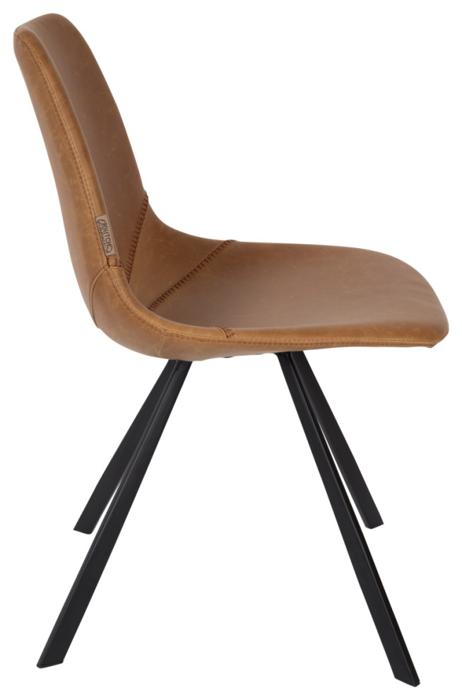 Leather Upholstered Dining Chairs (2)  Dutchbone Franky   Midcentury   Dining Chairs   by Oroa   Distinctive Furniture  Houzz