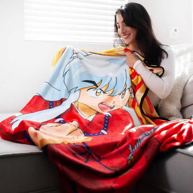 Just Funky Inuyasha Fleece Throw Blanket 45 X 60 Inches