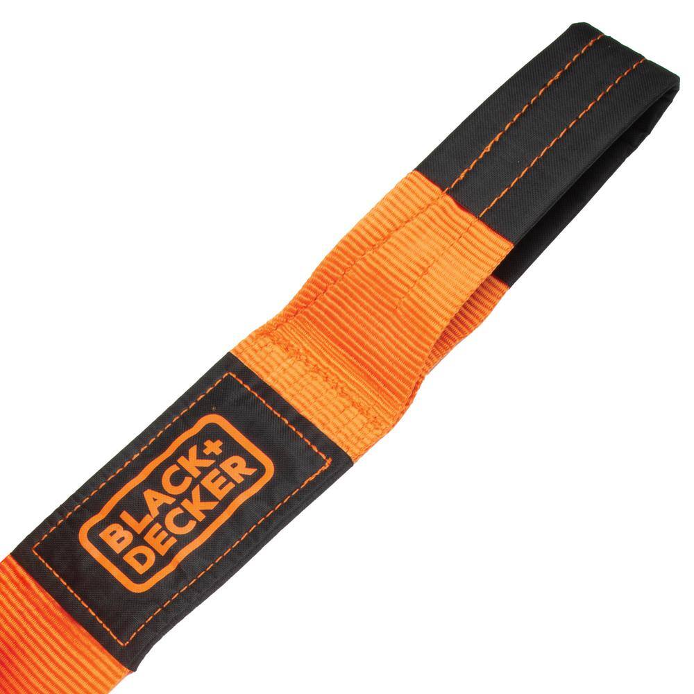 BLACK+DECKER 4 in. x 30 ft. Heavy-Duty Recovery Strap Rope 20000 lbs. Break Strength BD1003