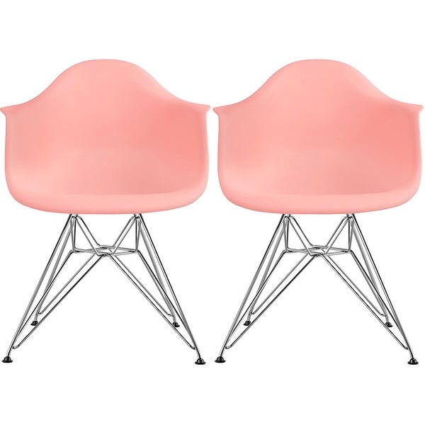 2xhome Designer Molded Plastic Arm Chairs With Back Wire Eiffel Matte Office Retro Pyramid Dining Room Bedroom Work