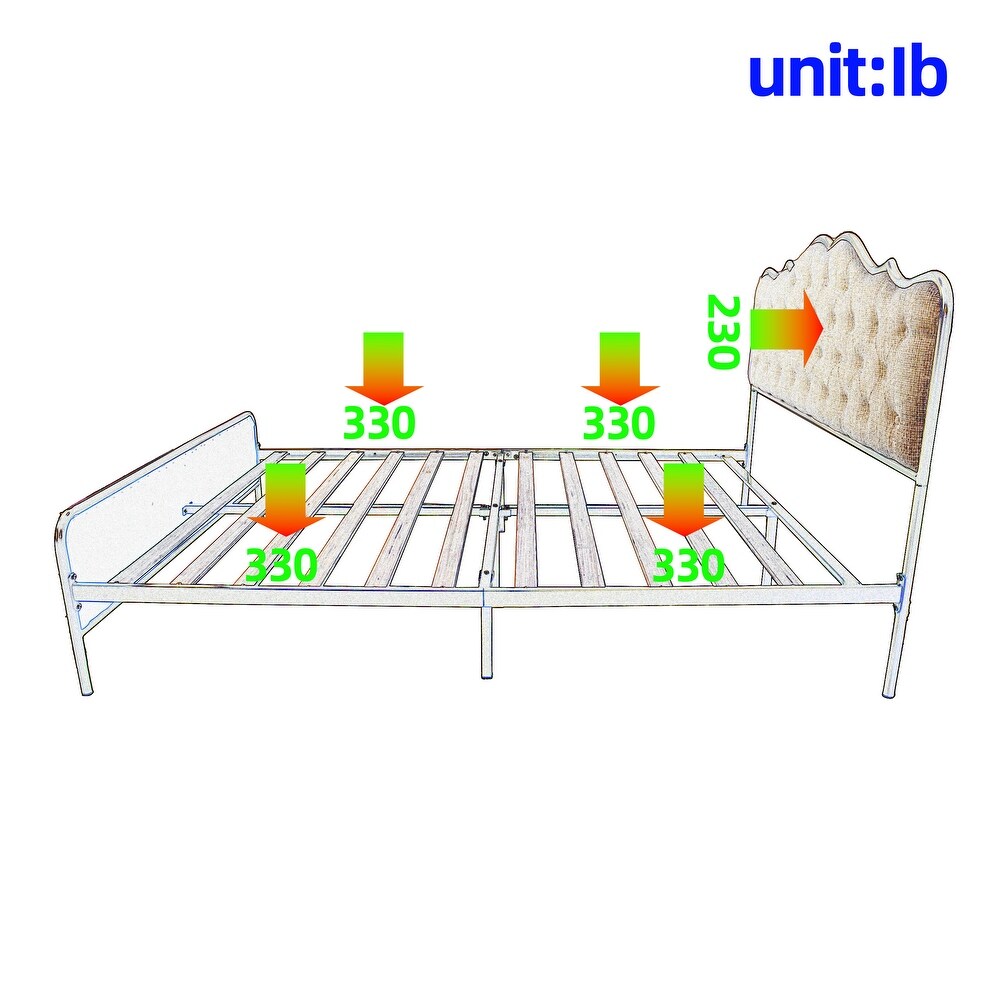 Buckle shaped backrest Platform Bed