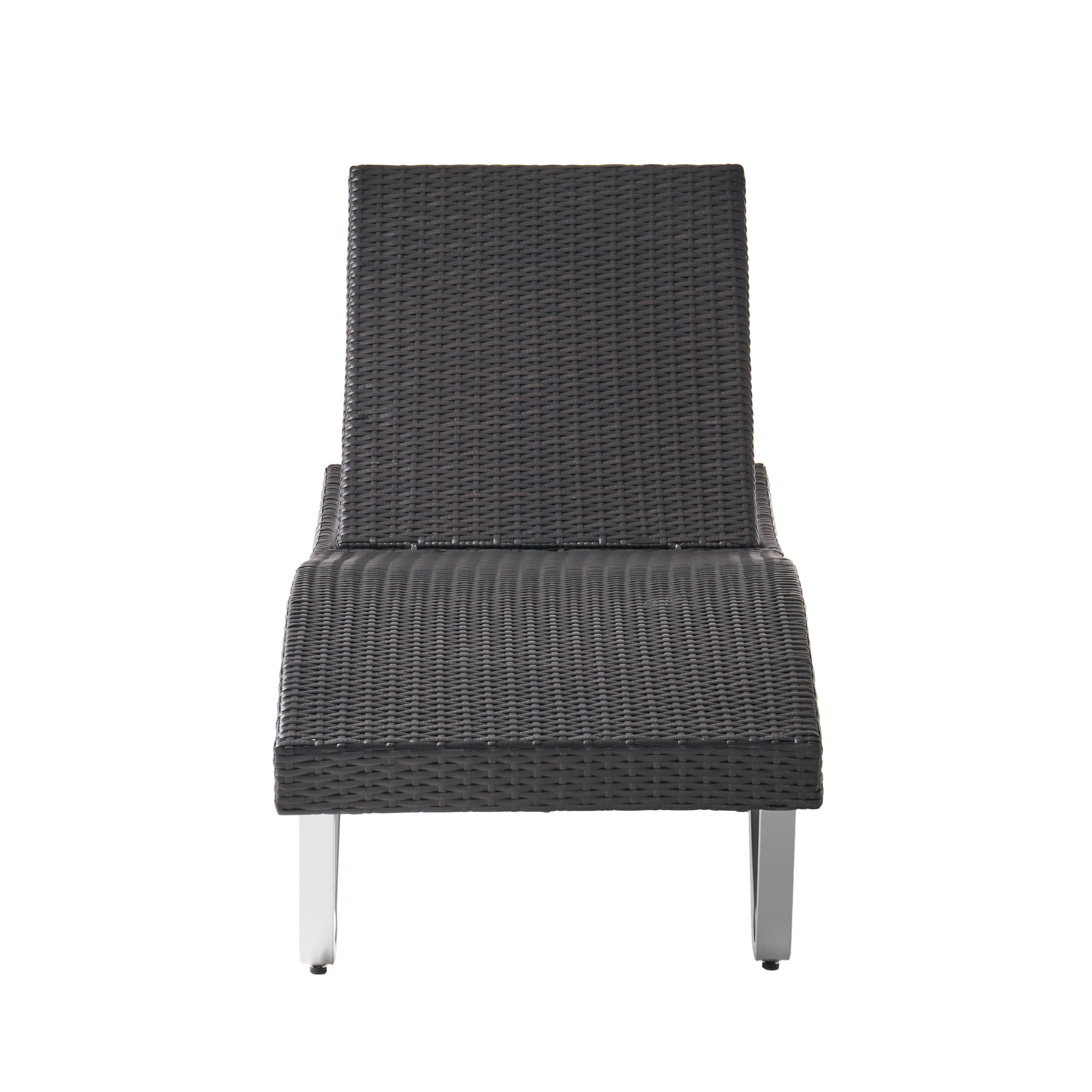 Manuela Outdoor Brown Wicker Aluminum Chaise Lounge Chair