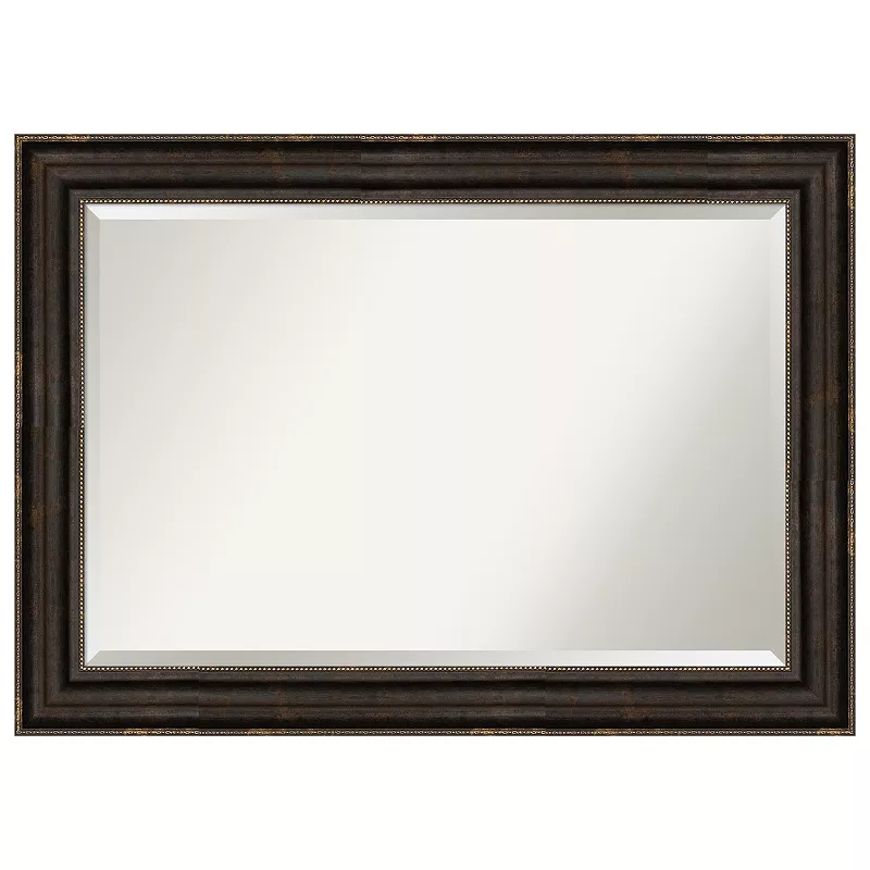 Stately Bronze Beveled Bathroom Wall Mirror