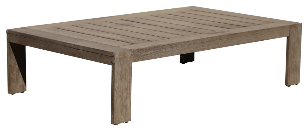 Benzara BM287835 Coffee Table  Burnt Brown Acacia Wood Frame  Plank Surface   Transitional   Outdoor Coffee Tables   by Uber Bazaar  Houzz