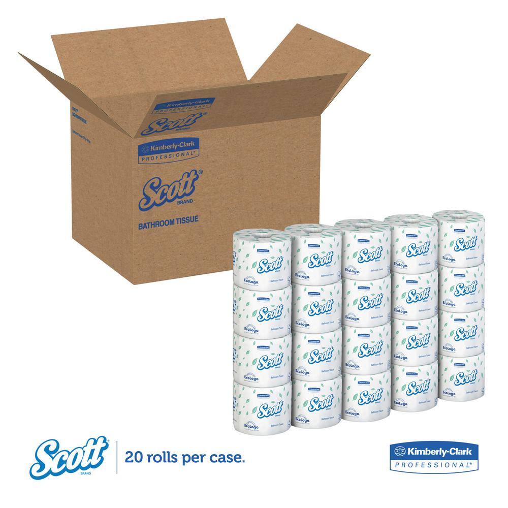 Scott 4.1 in. x 4 in. Sheet Standard Bathroom Tissue 2-Ply (20 Rolls) KCC13607