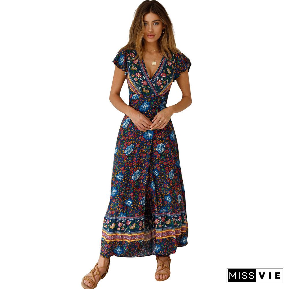 Leisure Holiday Printed Dress Sexy Dress Dress