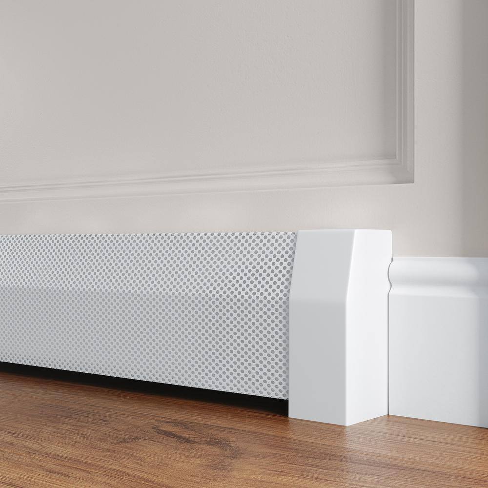 Baseboarders Premium Series 2 ft. Galvanized Steel Easy Slip-On Baseboard Heater Cover in White BB001-24