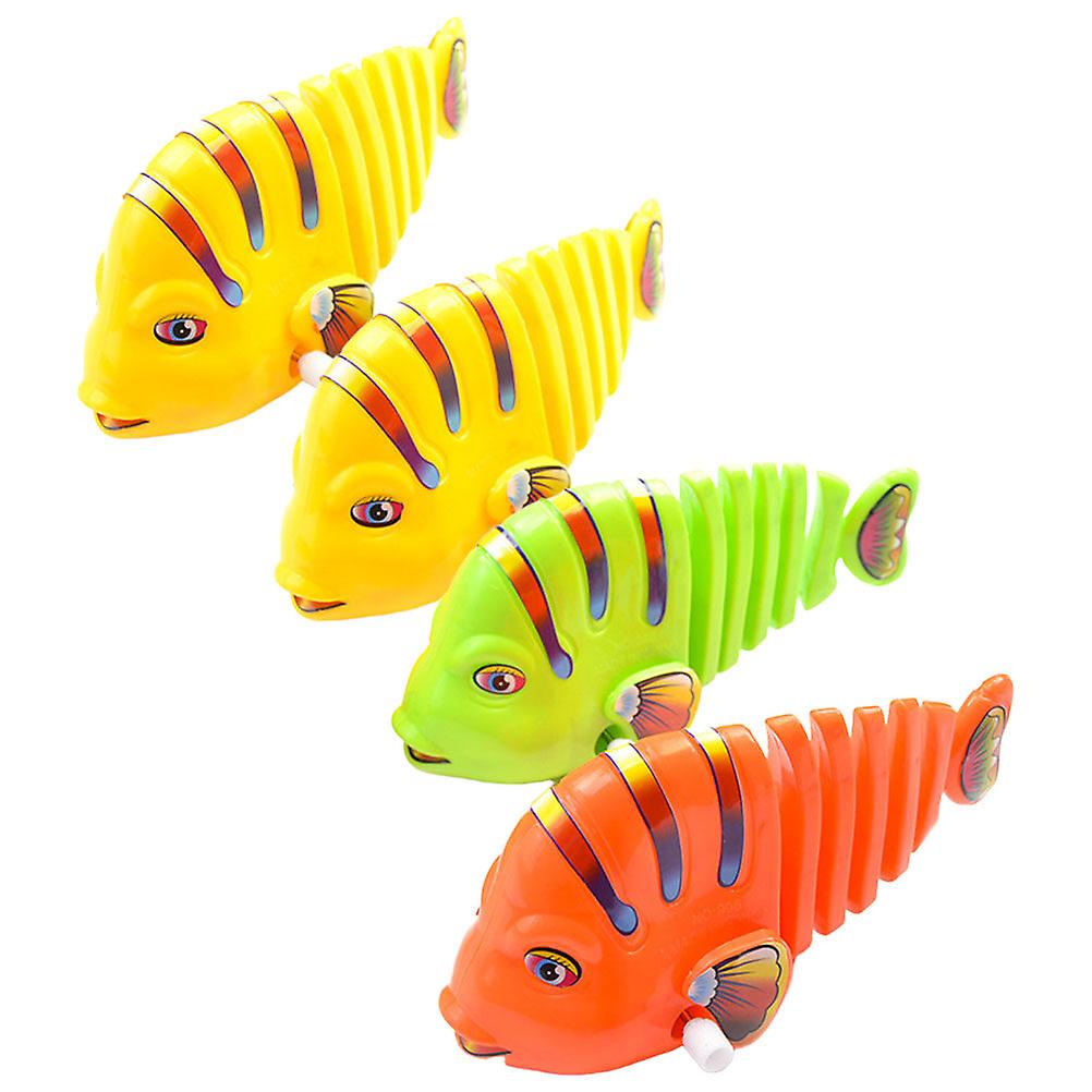 4pcs Fish Bath Toys Clockwork Bathtub Fish Toys Playing Toys For Kids Shower