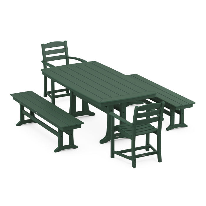 Polywood La Casa Cafe 5-Piece Dining Set with Trestle Legs PWS1041-1