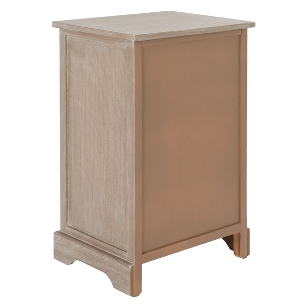 SAFAVIEH Carrie White Washed Side Storage Side Table - 15.9