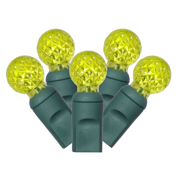 Vickerman 50 Lime G12 LED Light on Green Wire，25' Christmas Single Mold Light Strand