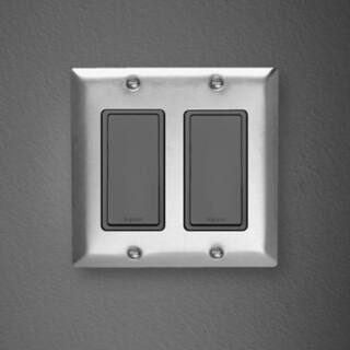 Legrand Pass and Seymour 430SS 2 Gang 2 DecoratorRocker Wall Plate Stainless Steel (1-Pack) SL262CC10