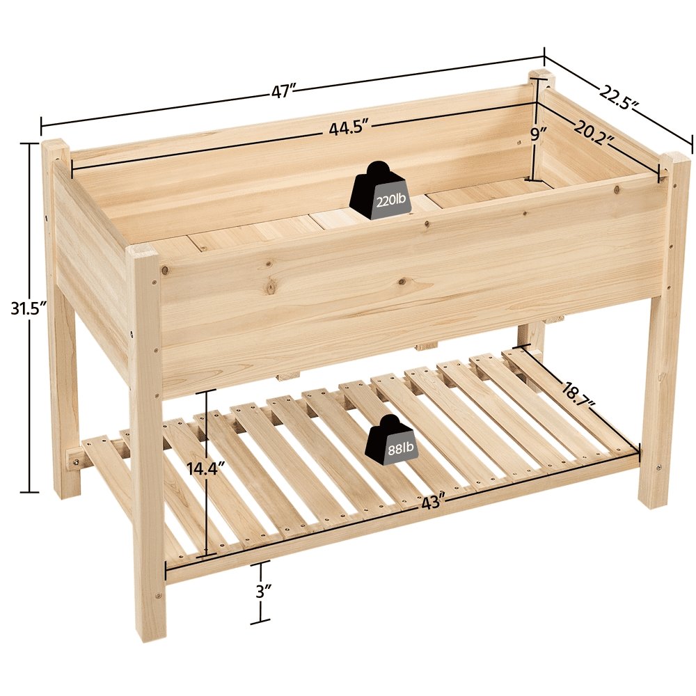 Yaheetech 2 Tiers Raised Garden Bed for Vegetables Flowers Herbs Outdoor/Indoor, Wood