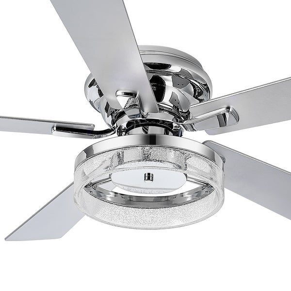 52-IN Chrome LED Ceiling Fan with Light Kit with Pull Chain (5 blade) - Chrome  Shopping - The Best Deals on Ceiling Fans | 41493519