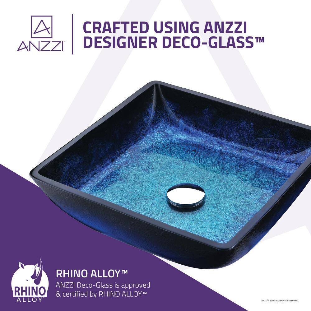 ANZZI Viace Series Deco-Glass Vessel Sink in Blazing Blue LS-AZ056