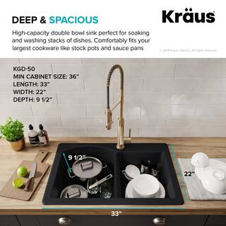 KRAUS Forteza Black Granite Composite 33