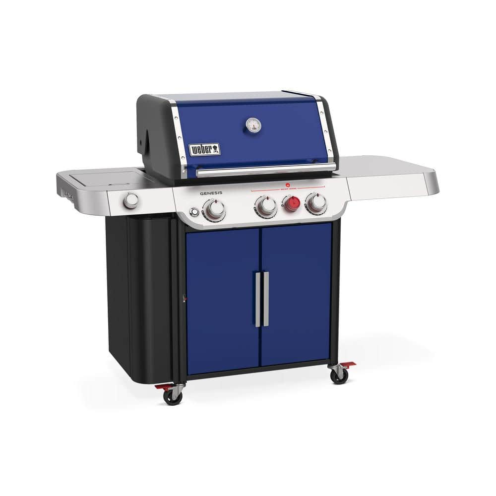 Weber Genesis E-335 3- Burner Propane Gas Grill in Deep Ocean Blue with Side Burner 35480001