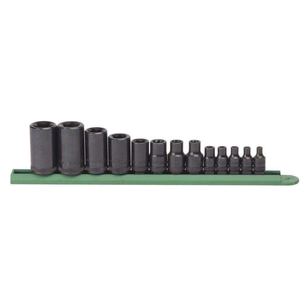 13Pc 1/4， 3/8 and 1/2 Drive External Torx Socket Set ;